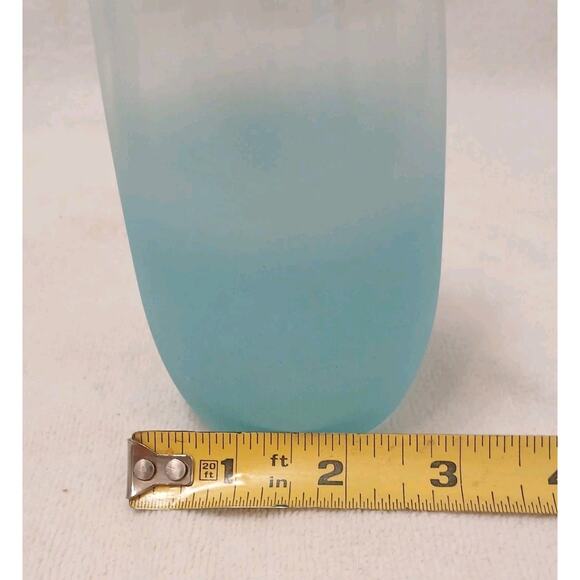 1950 West Virginia Blendo Water Glass Tumbler Frosted Turquoise Gold Party MCM - Picture 13 of 15